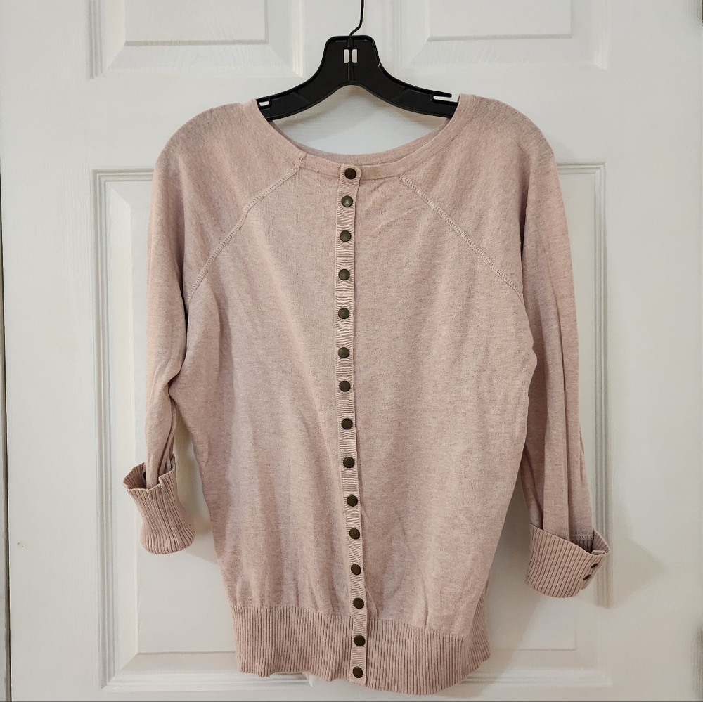 Light pink multi button 100% cotton cardigan sweater size small/medium